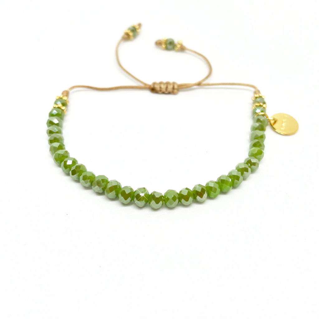 Friendship Crystal Green Grass Bracelet
