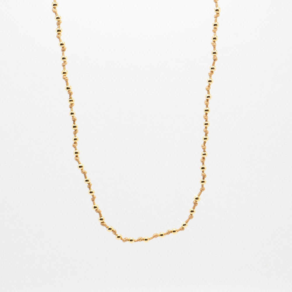 Gold Beads Knotted Choker