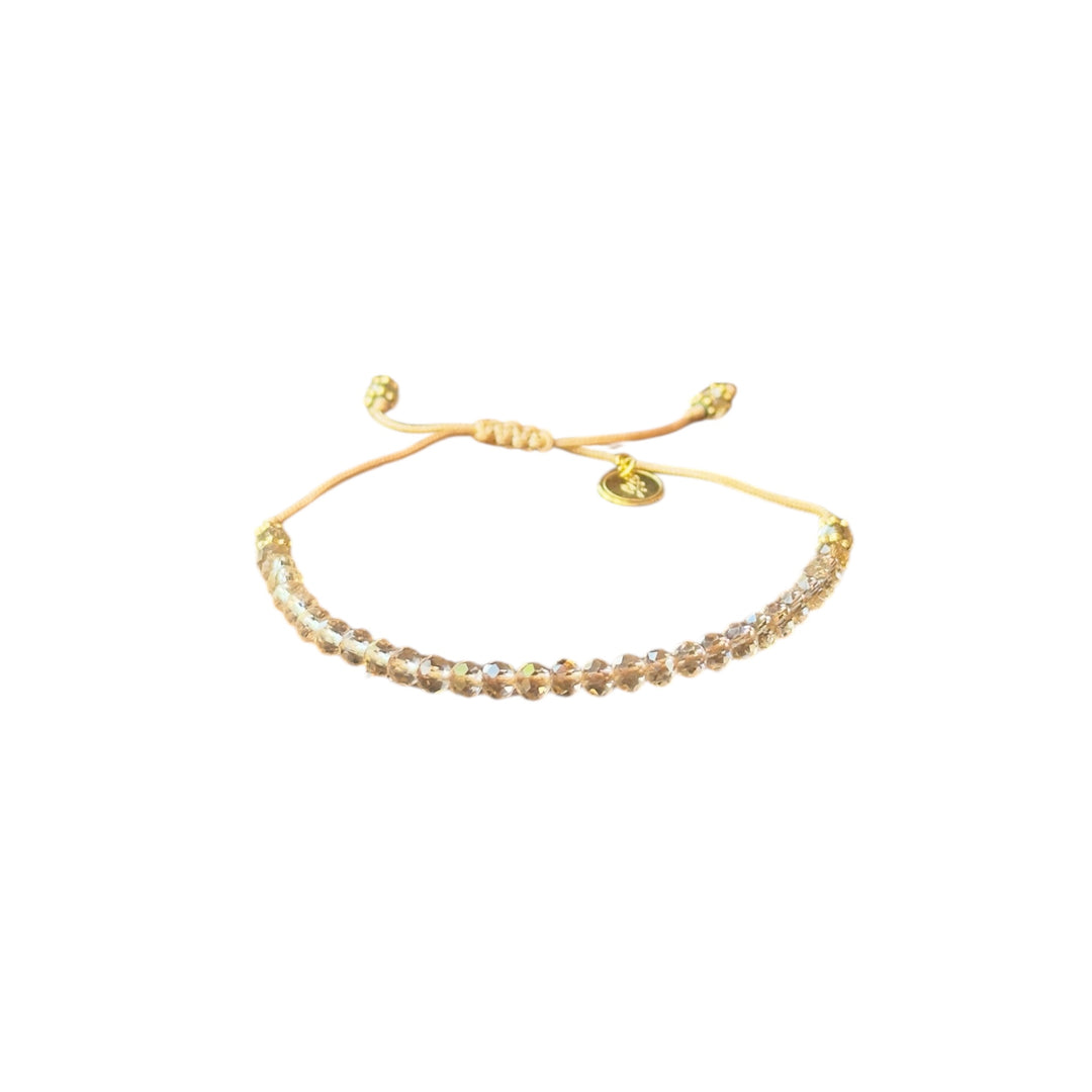 Friendship Transparent Peach Crystal Bracelet