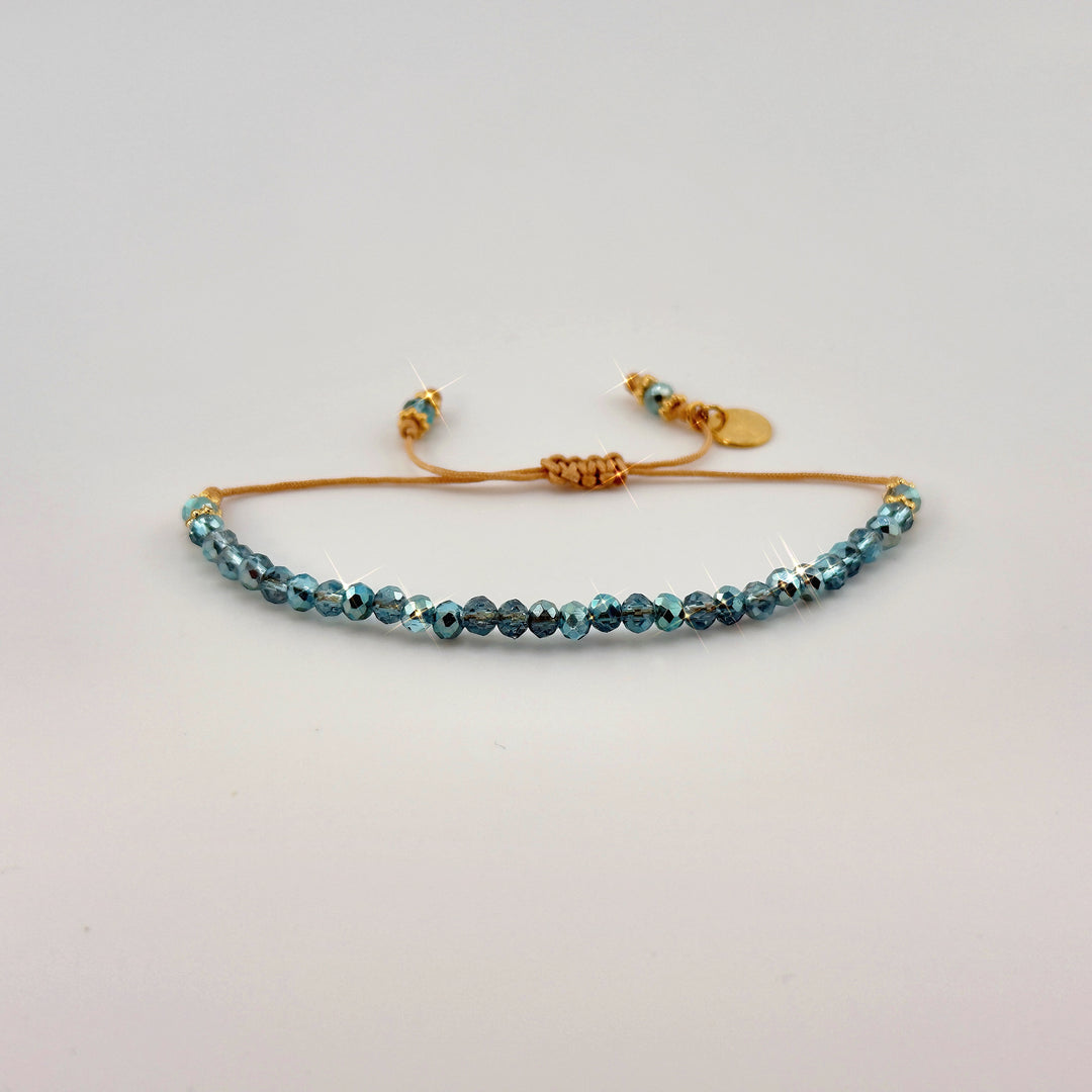 Friendship Crystal Metallic Blue Bracelet