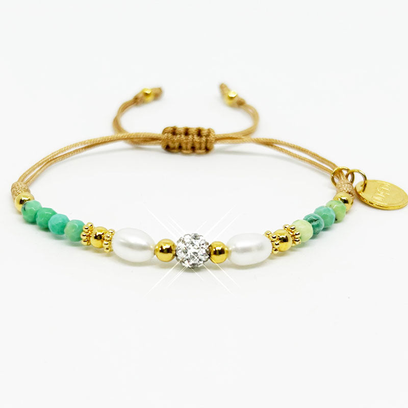 Mother and Daughter Green Natural Stones Bracelet – VADAVAS