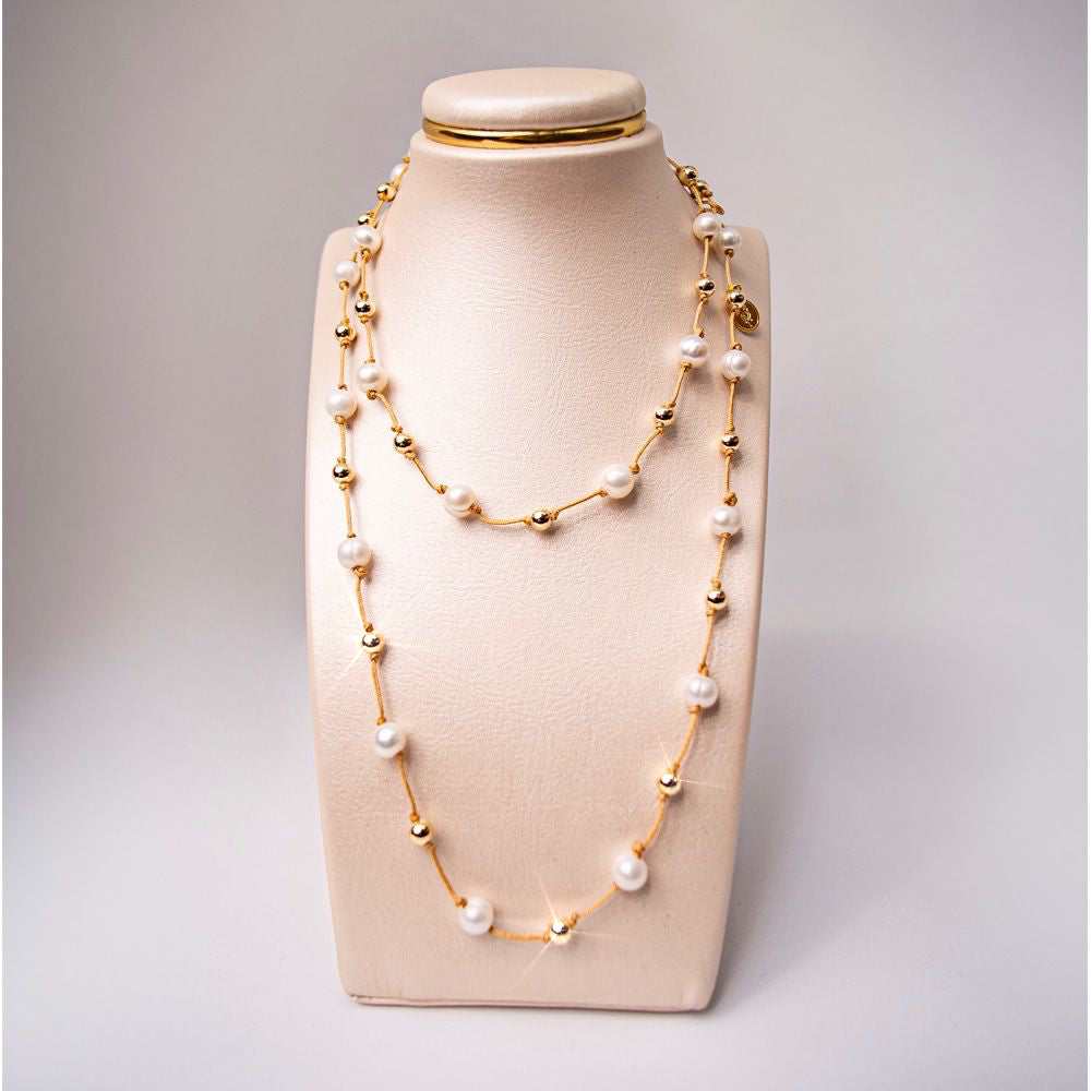 Long Fresh Water Pearl Gold Filled Necklace