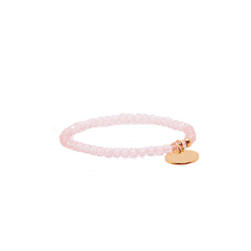 Clear Pink Elastic Crystal Bracelet