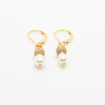 Golden Drop Pearl Earring