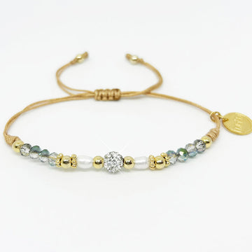 Mother and Daughter Smoke Clear Crystal Bracelet