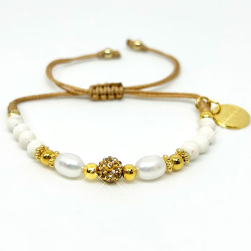 Mother and Daughter White Natural Stones Bracelet